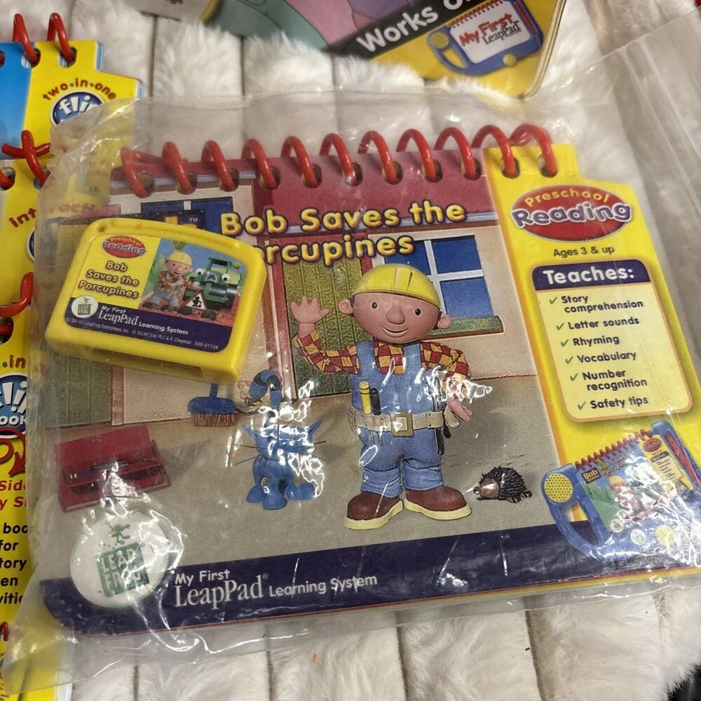 My First LeapPad Interactive Book Cartridge Lot Wiggles Disney Princess Bob